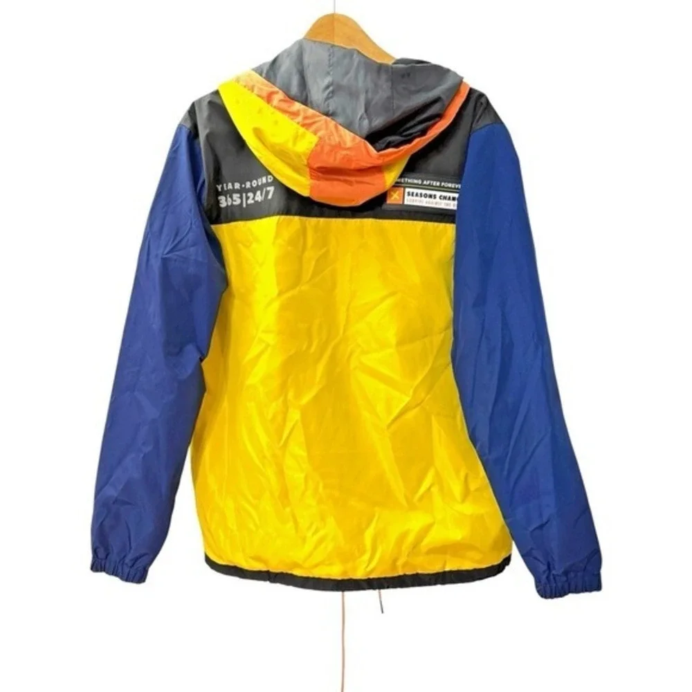 Something After Forever Windbreaker Mens Small Pre-Owned Jacket Yellow Hooded